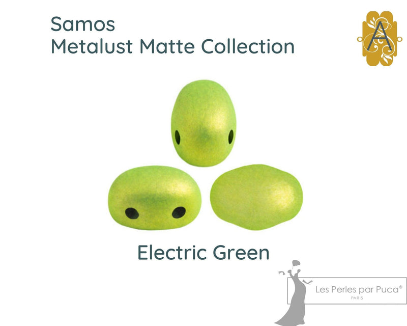 Samos - Metalust Matte Collection, Les Perles par Puca, (5g, approx 20 beads) - The Argus Collection