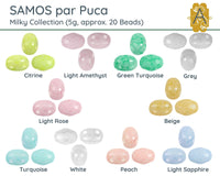 Samos par Puca, Milky Collection, 5g. ~20 beads, 10 Colors - The Argus Collection