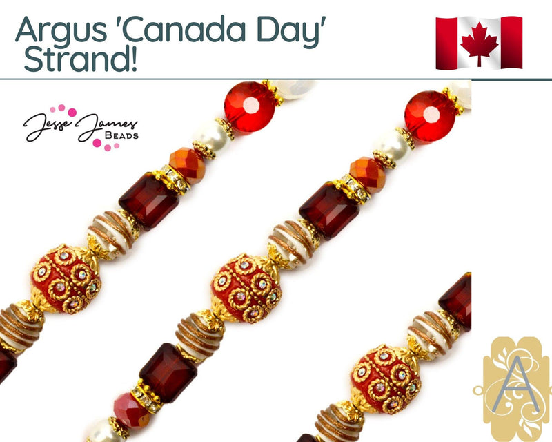 Oh Canada! An Exclusive Design for the Argus Collection, 7 1/2in. Bead Strand by Jesse James Beads - The Argus Collection