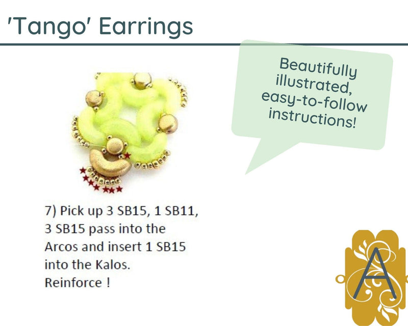 Tango Earrings Pattern par Puca - The Argus Collection