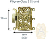 Filigree, 3-Strand Box Clasp, Medium Size, in 3 Finishes - The Argus Collection