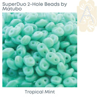 Superduo Beads by Matubo, Tropical Collection, 10g. - The Argus Collection