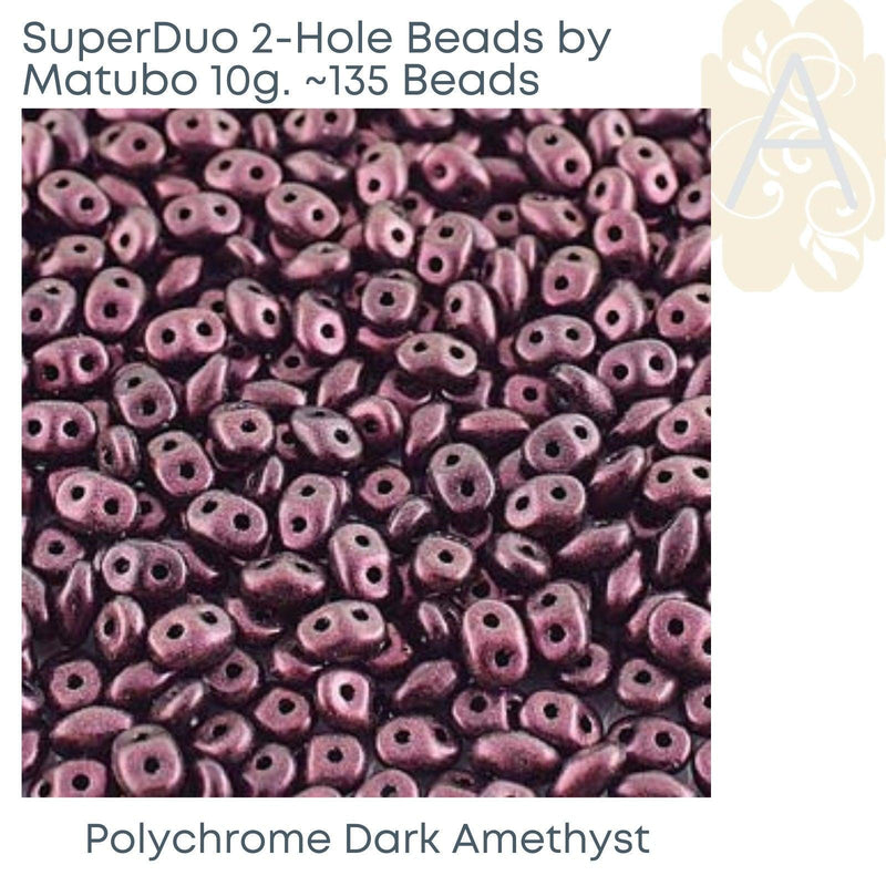 Superduo Beads, Polychrome Collection, 10g. 9 Colors - The Argus Collection