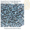 Superduo Beads, Polychrome Collection, 10g. 9 Colors - The Argus Collection