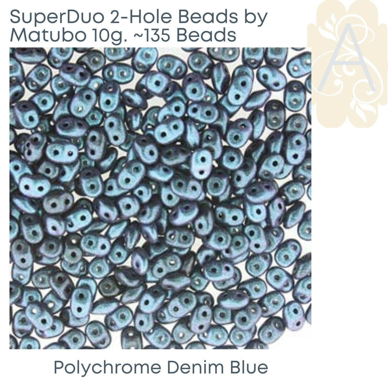 Superduo Beads, Polychrome Collection, 10g. 9 Colors - The Argus Collection