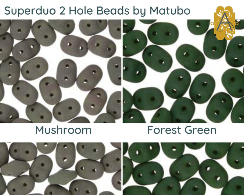 Superduo Beads, The Metallic & Matte Collections, 10g. 5 Colors - The Argus Collection