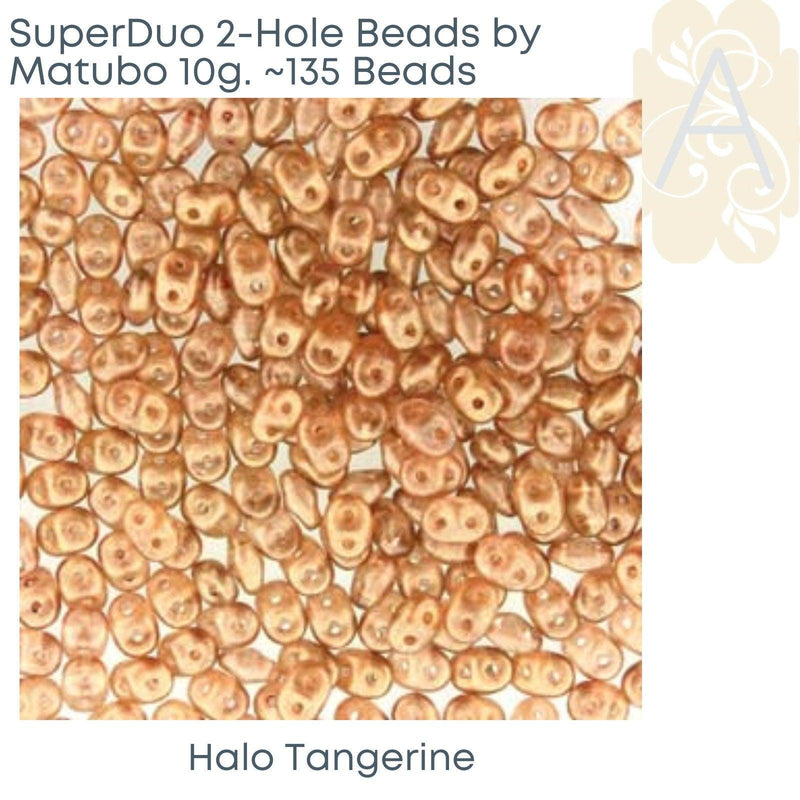 Superduo Beads, Halo Collection, 10g. 10 Colors - The Argus Collection