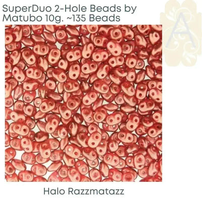 Superduo Beads, Halo Collection, 10g. 10 Colors - The Argus Collection