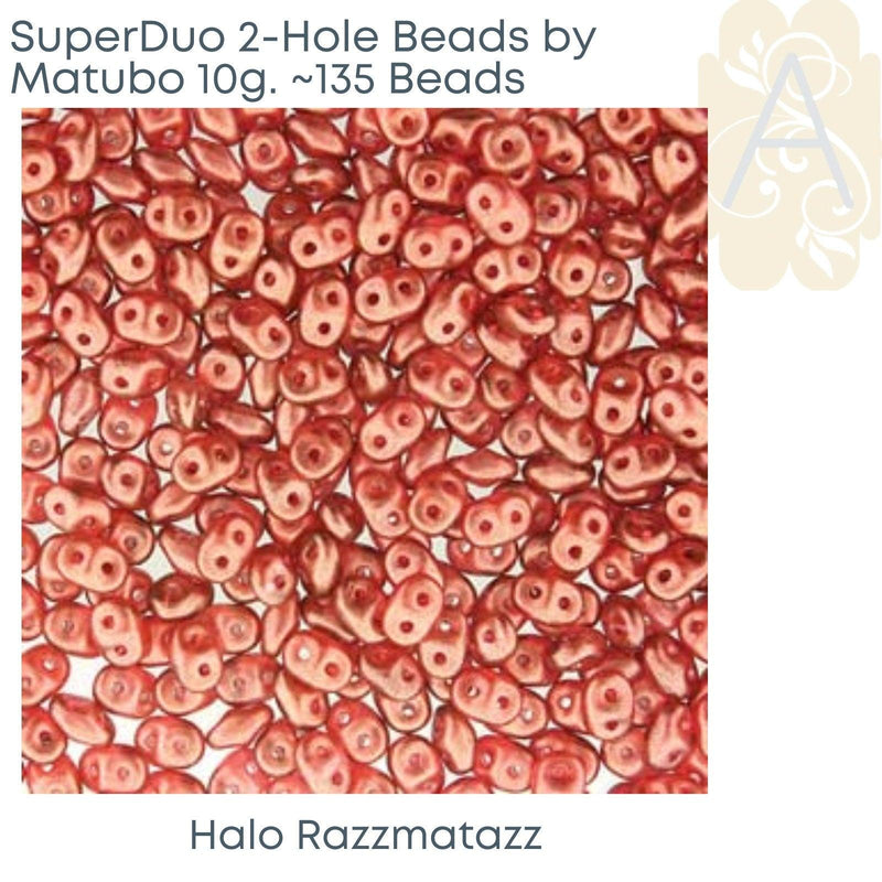 Superduo Beads, Halo Collection, 10g. 10 Colors - The Argus Collection