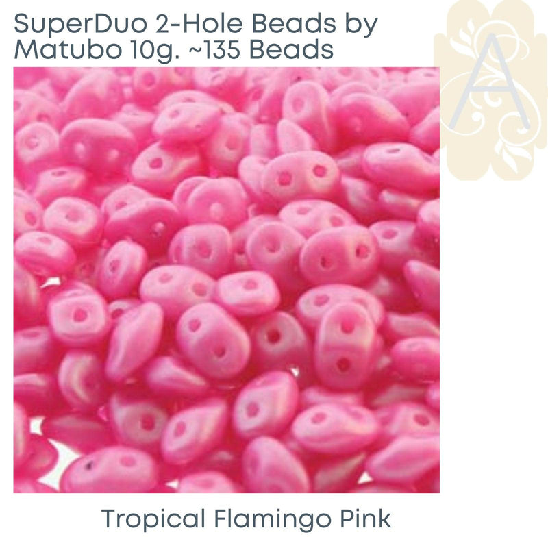 Superduo Beads by Matubo, Tropical Collection, 10g. - The Argus Collection