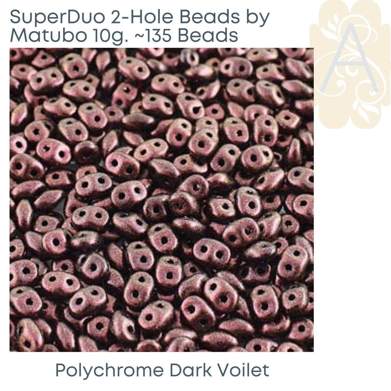 Superduo Beads, Polychrome Collection, 10g. 9 Colors - The Argus Collection