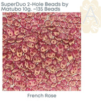 Superduo Beads, Halo Collection, 10g. 10 Colors - The Argus Collection