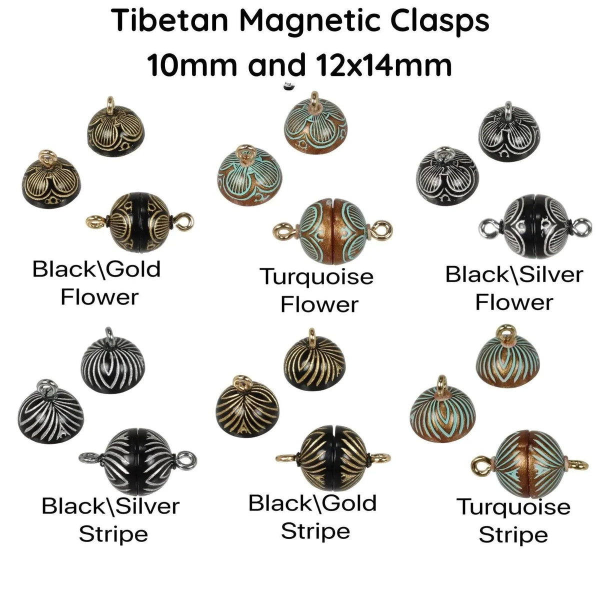 Tibetan, 10mm Magnetic Clasps, Claspgarten - The Argus Collection