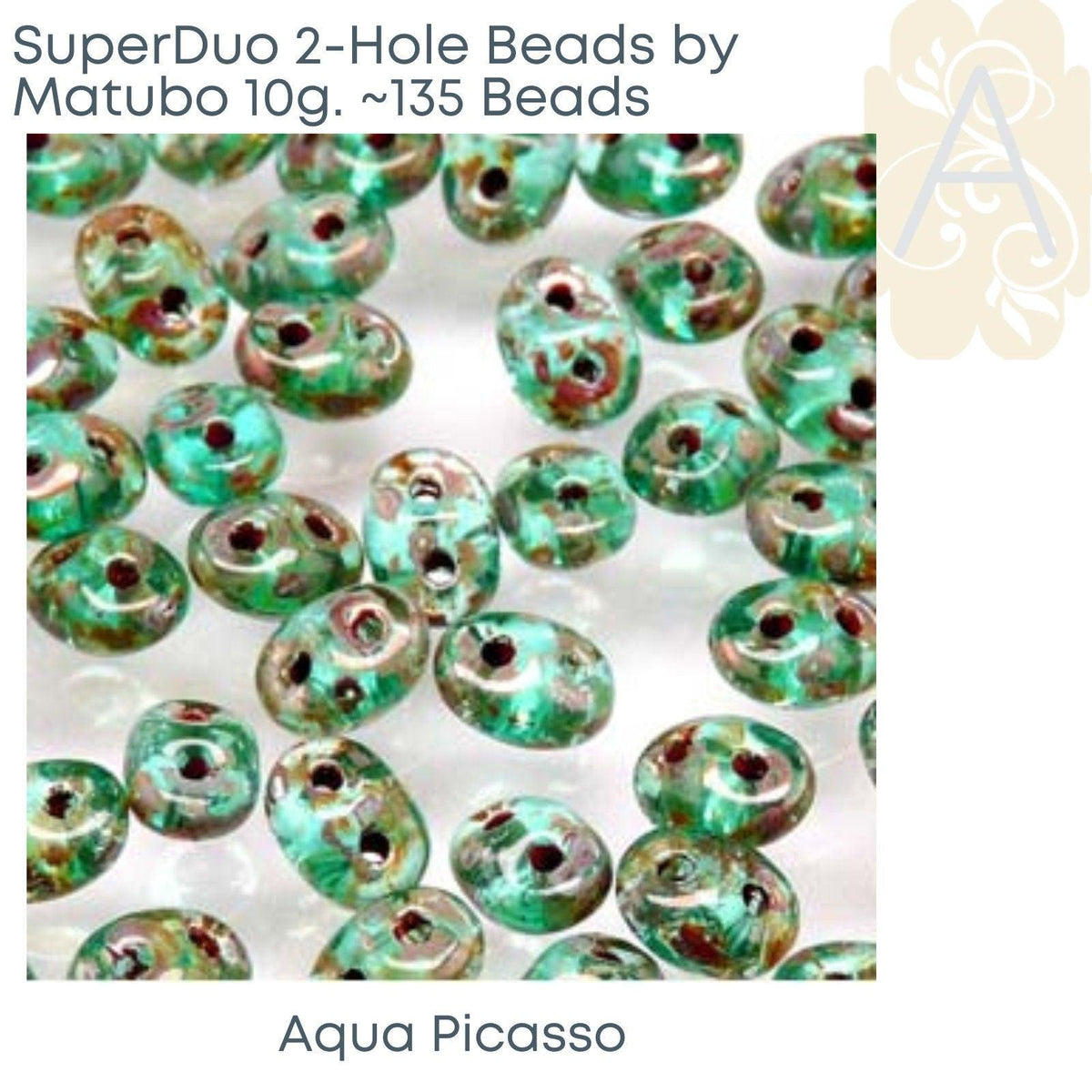 Superduo Beads, Crystal & Picasso Collections, 10g. 4 Colors - The Argus Collection