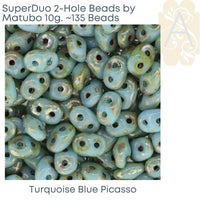 Superduo Beads, Crystal & Picasso Collections, 10g. 4 Colors - The Argus Collection