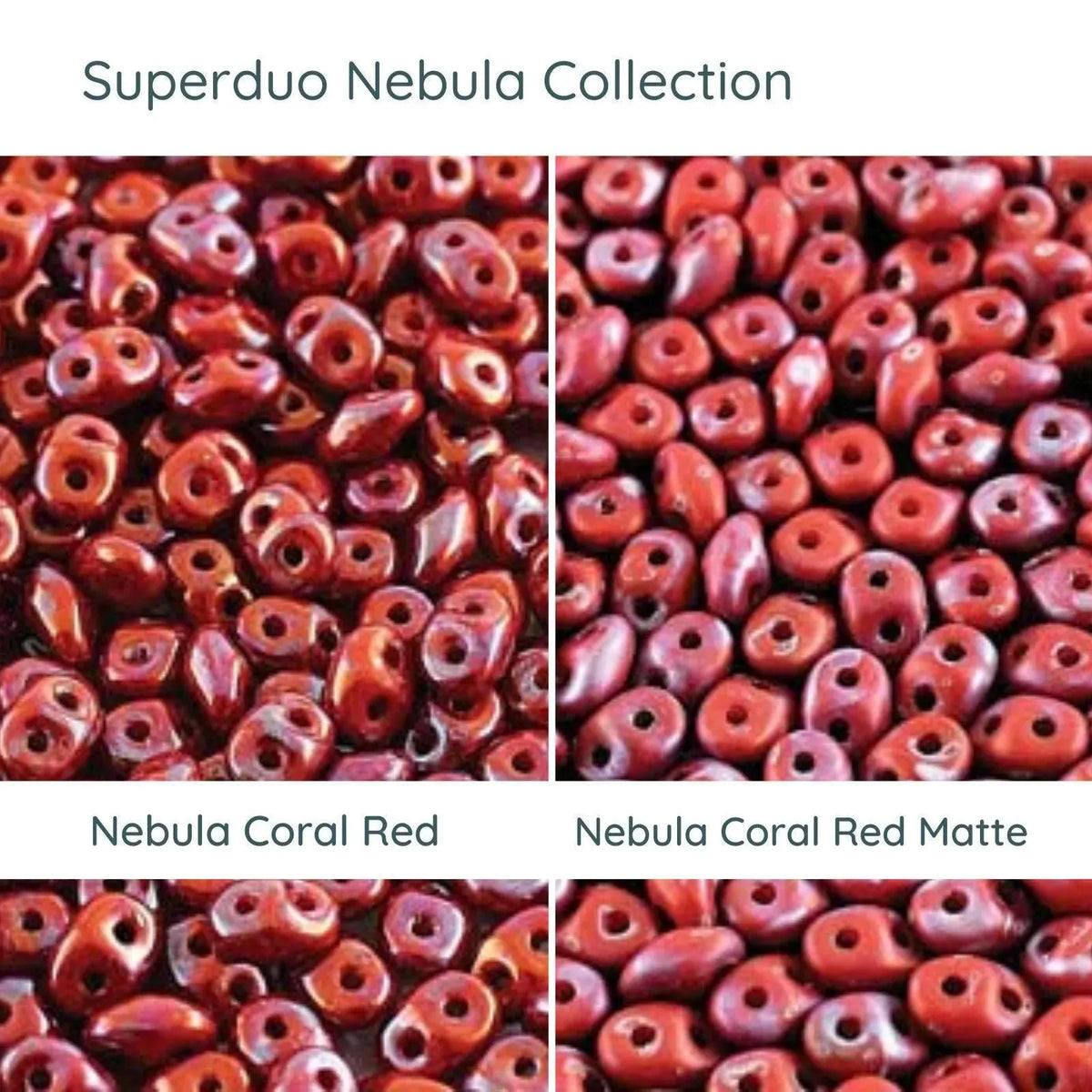 Superduo Beads, Nebula Collection, 10g. 11 Colors - The Argus Collection