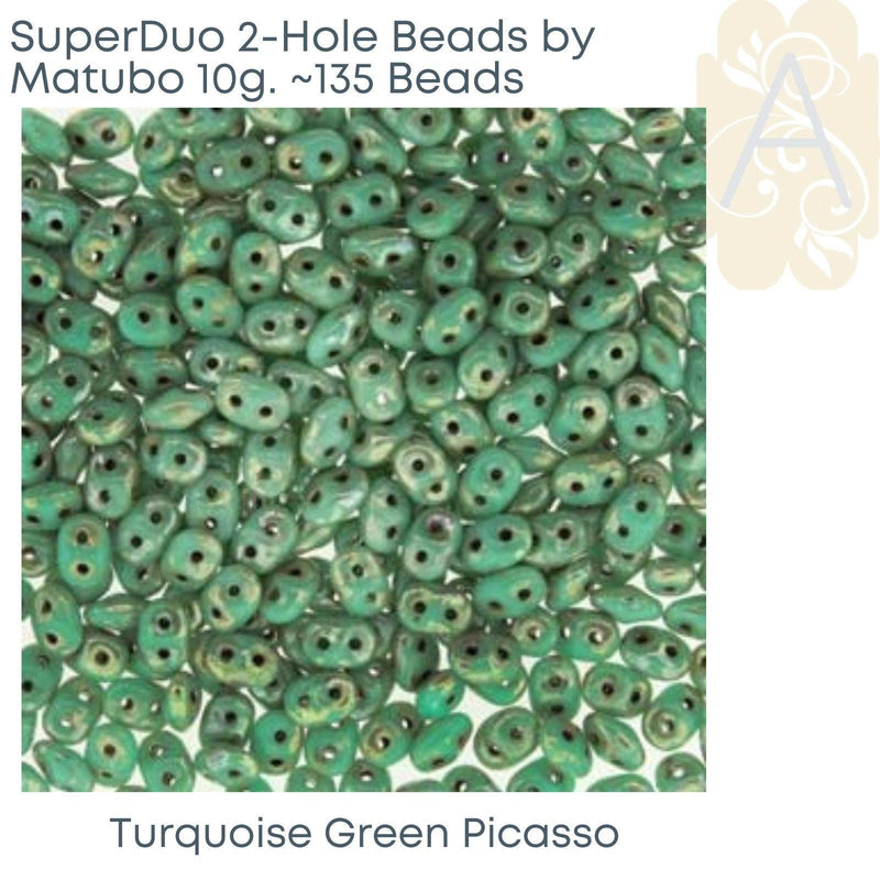 Superduo Beads, Crystal & Picasso Collections, 10g. 4 Colors - The Argus Collection