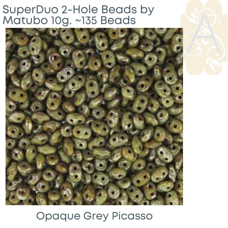 Superduo Beads, Crystal & Picasso Collections, 10g. 4 Colors - The Argus Collection