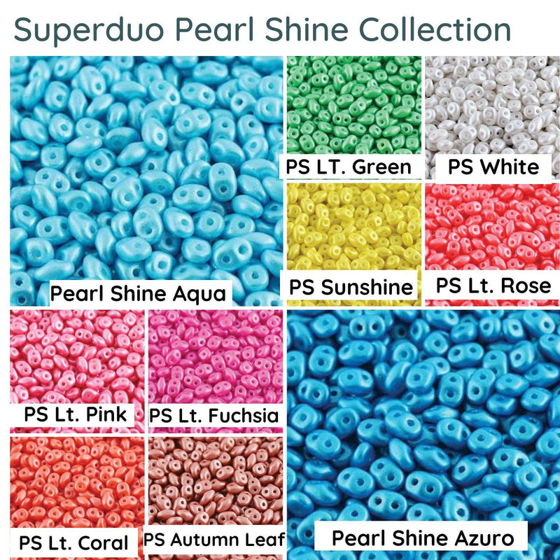 Superduo Beads by Matubo, Pearl Shine Collection, 10g. - The Argus Collection