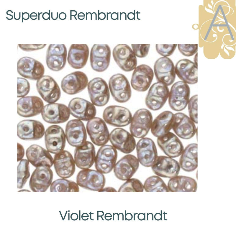 Superduo Beads, Rembrandt Collection, 10g. 5 Colors - The Argus Collection