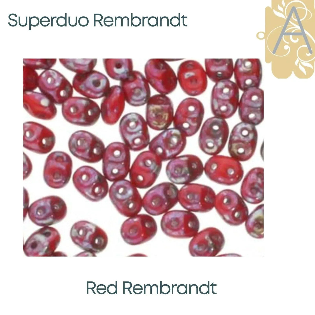 Superduo Beads, Rembrandt Collection, 10g. 5 Colors - The Argus Collection