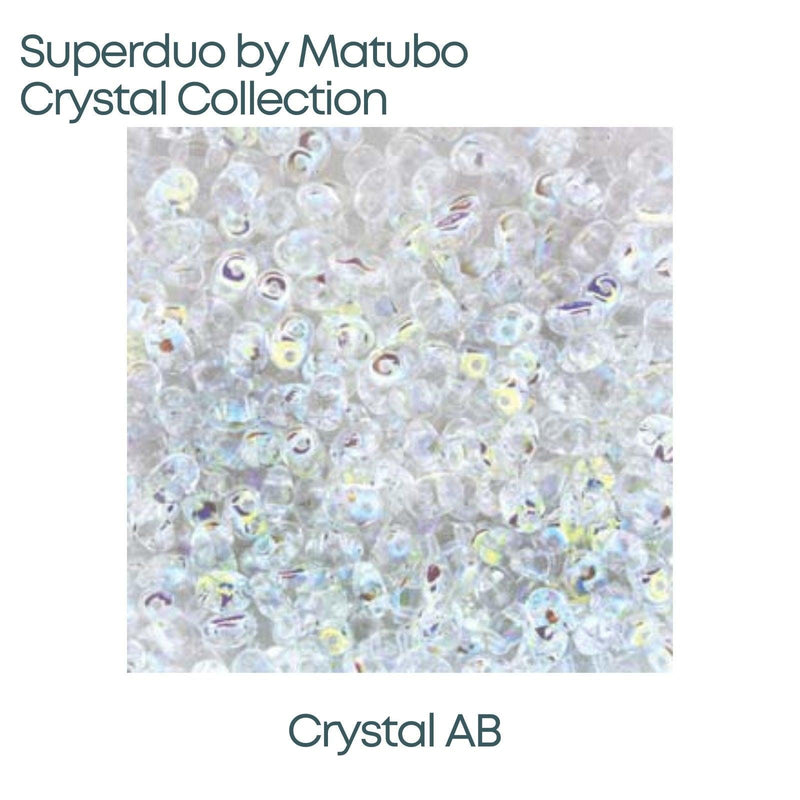 Superduo Beads, Crystal Collection, 10g. 5 Colors - The Argus Collection