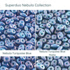 Superduo Beads, Nebula Collection, 10g. 11 Colors - The Argus Collection