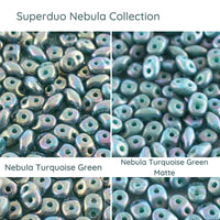 Superduo Beads, Nebula Collection, 10g. 11 Colors - The Argus Collection