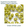 Superduo Beads, White Luster Collection, 10g. 9 Colors - The Argus Collection