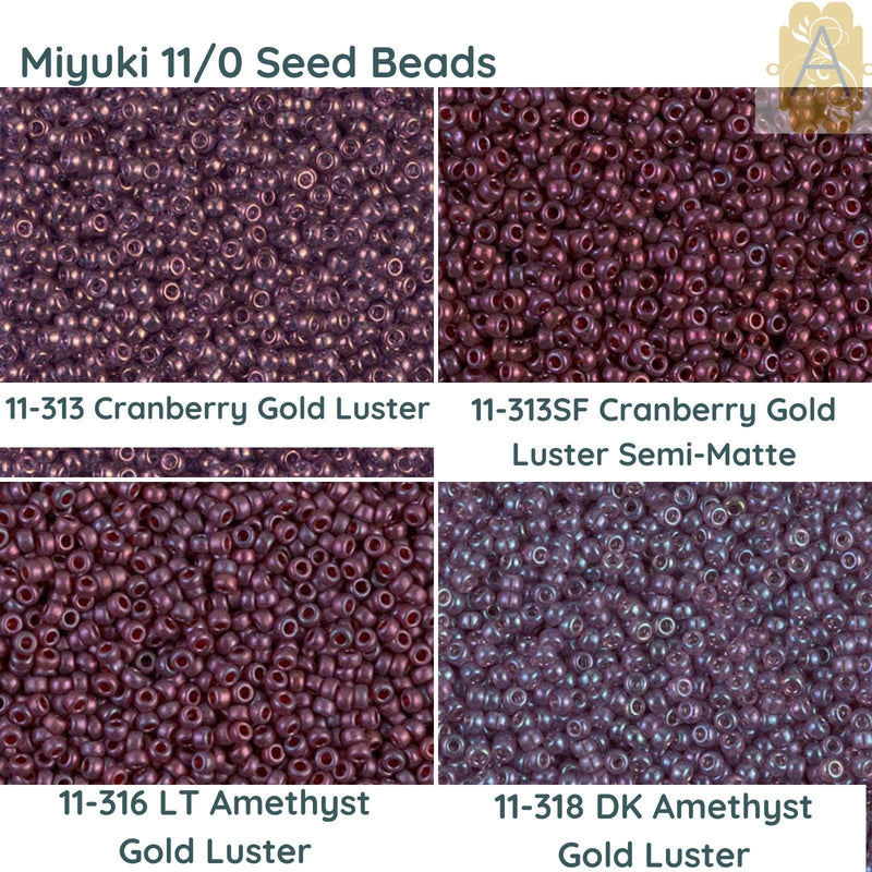 11/0 Miyuki Seed beads 23g, 11-0313, 11-0313SF, 11-0316, 11-0318 - The Argus Collection