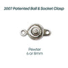 Ball & Socket Clasps SECONDS (Patented 2007), Premium Quality, 6 Sets - The Argus Collection