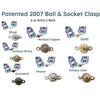 Ball & Socket Clasps (Patented 2007), Premium Quality, 2 Sets, 7 Finishes - The Argus Collection