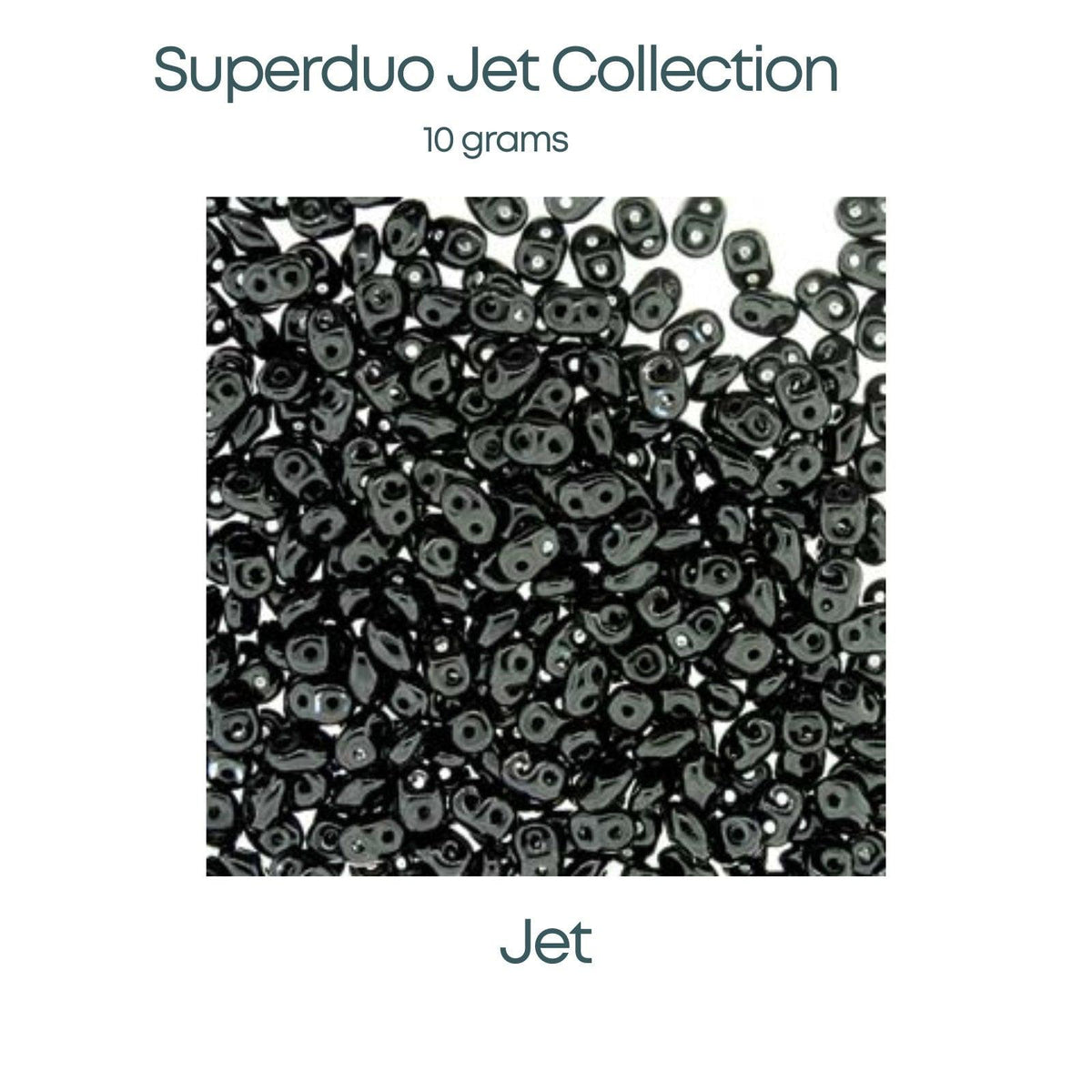 Superduo Beads, Jet Collection, 10g. 6 Colors - The Argus Collection