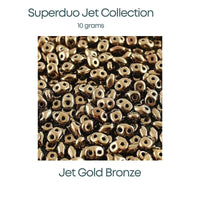 Superduo Beads, Jet Collection, 10g. 6 Colors - The Argus Collection