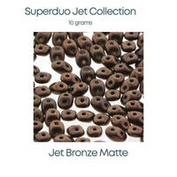 Superduo Beads, Jet Collection, 10g. 6 Colors - The Argus Collection