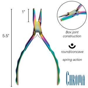 Chroma Series Round Concave Pliers, Stainless Steel, Box Joint Construction - The Argus Collection