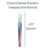 Chroma Series Tweezer, Fine Point #5, for Knotting or Fine Work - The Argus Collection