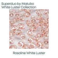 Superduo Beads, White Luster Collection, 10g. 9 Colors - The Argus Collection