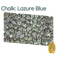 Superduo Beads, Chalk Lazure Collection, 10g. 4 Colors - The Argus Collection