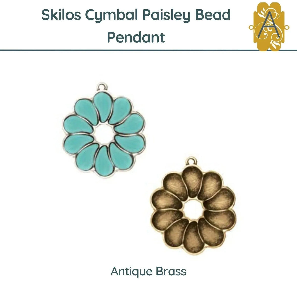 Skilos by Cymbal Paisley Bead Pendant or Earring Settings, 4 Finishes - The Argus Collection