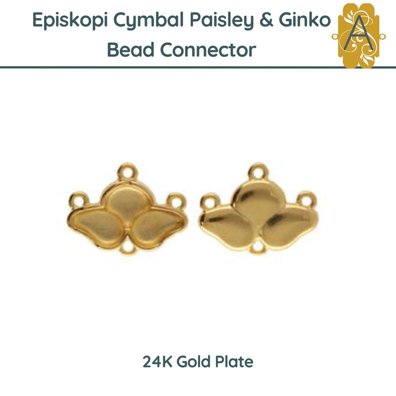 Episkopi by Cymbal Paisley & Ginko Bead Connectors in 4 Finishes - The Argus Collection