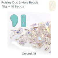 Paisleyduo 2-hole Beads, Crystal Full Collection, 8 Colors - The Argus Collection