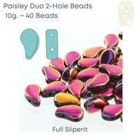 Paisleyduo 2-hole Beads, Crystal Full Collection, 8 Colors - The Argus Collection