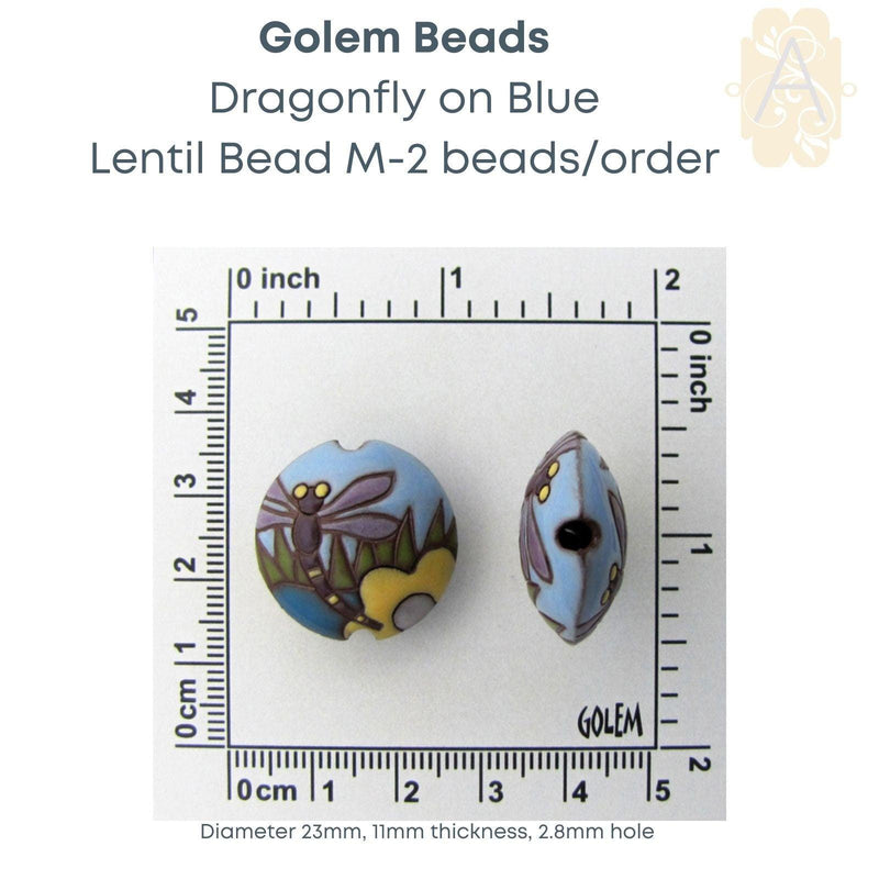 Carved Ceramic Lentil Beads, Medium, by Golem Studios, 9 Designs - The Argus Collection