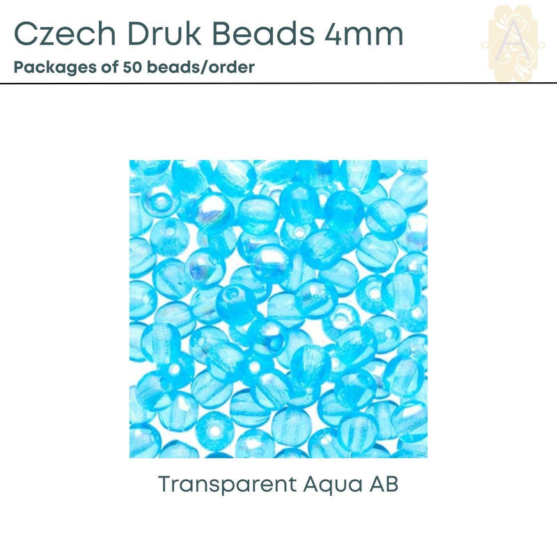 Czech Druk Beads, 4mm, 9 Colors - The Argus Collection