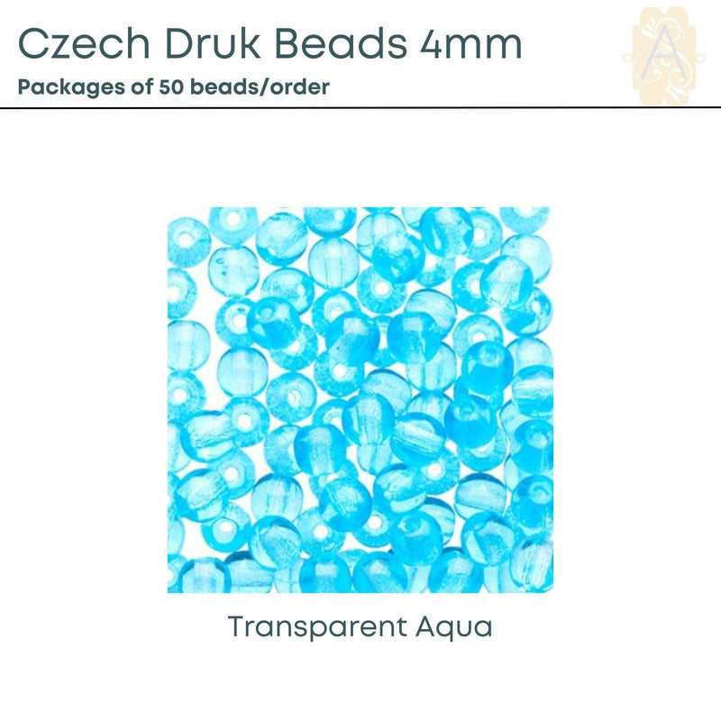 Czech Druk Beads, 4mm, 9 Colors - The Argus Collection