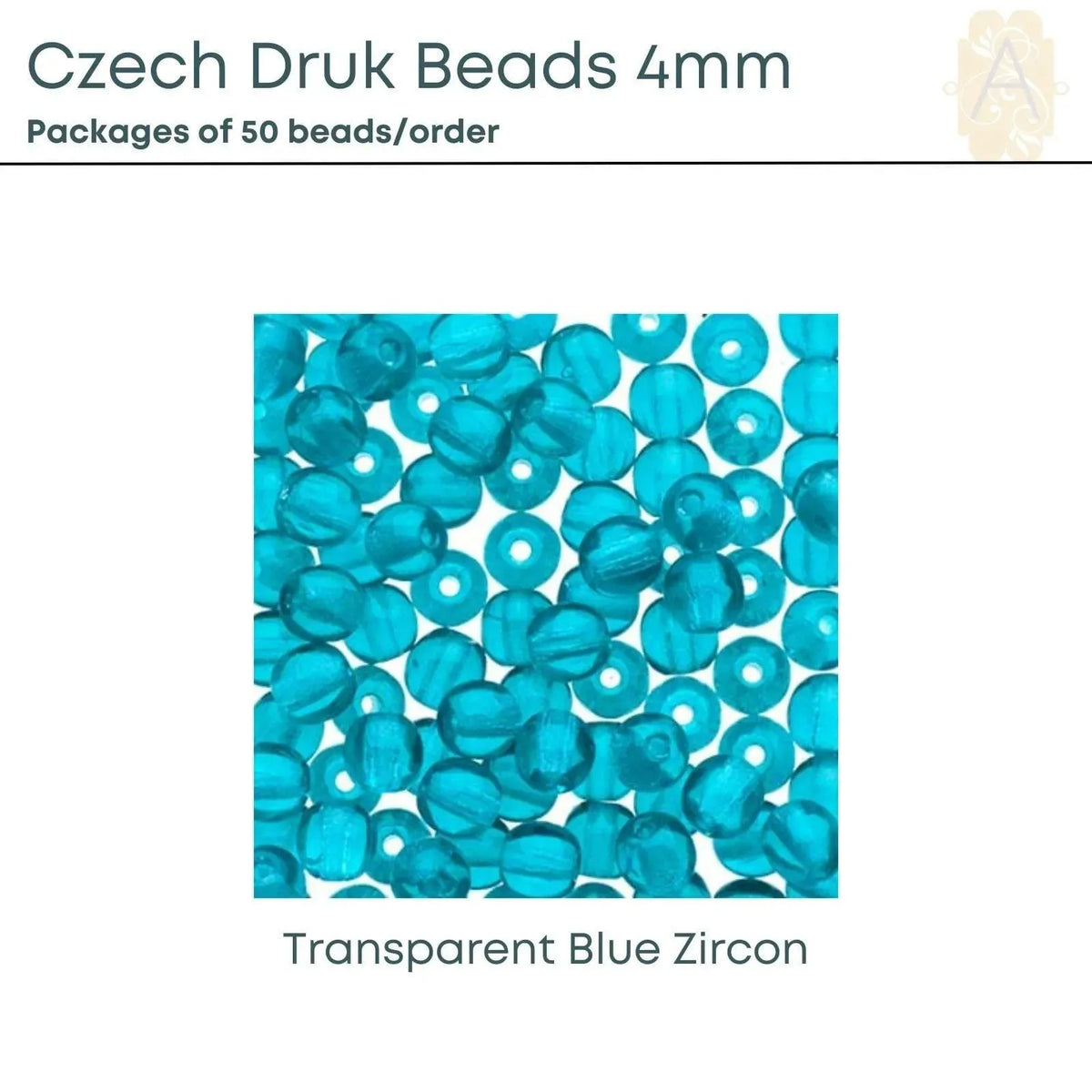 Czech Druk Beads, 4mm, 9 Colors - The Argus Collection