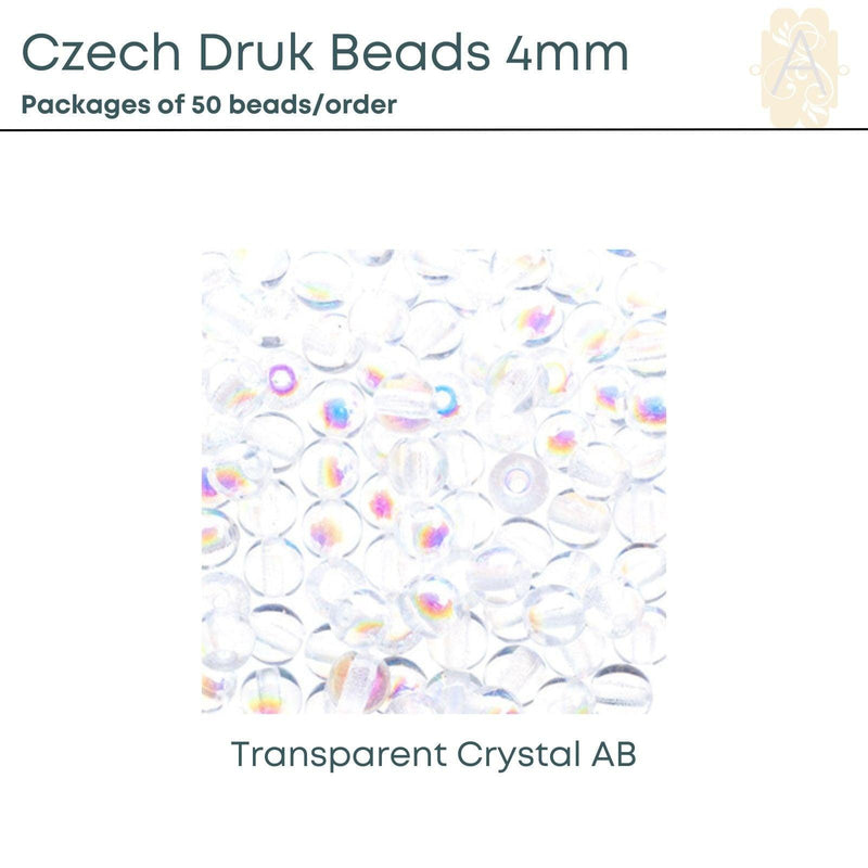 Czech Druk Beads, 4mm, 9 Colors - The Argus Collection