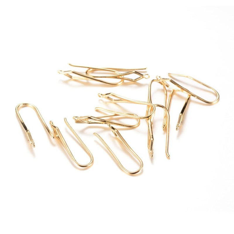 Rhombus Front Earring Wires, Closed Loop, KC Gold - The Argus Collection