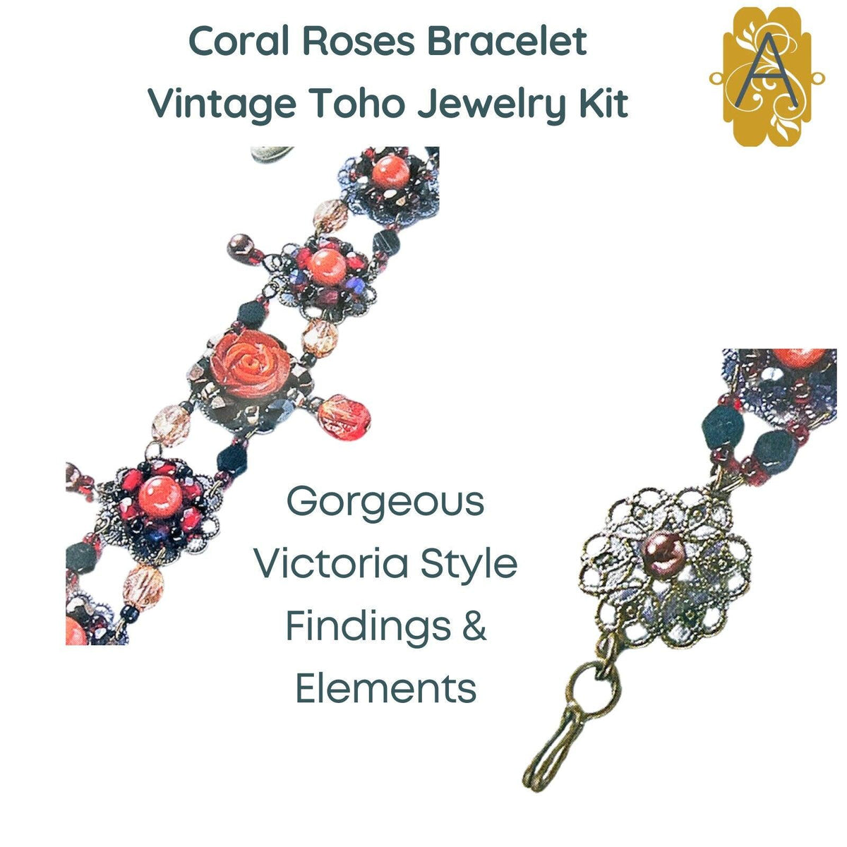 Coral Roses Vintage Toho Jewelry Kit - The Argus Collection